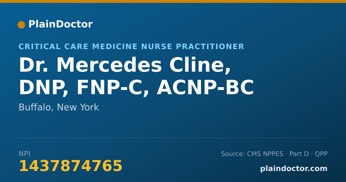 Shareable card for Mercedes Cline, DNP, FNP-C, ACNP-BC - Critical Care Medicine Nurse Practitioner, Buffalo, NY