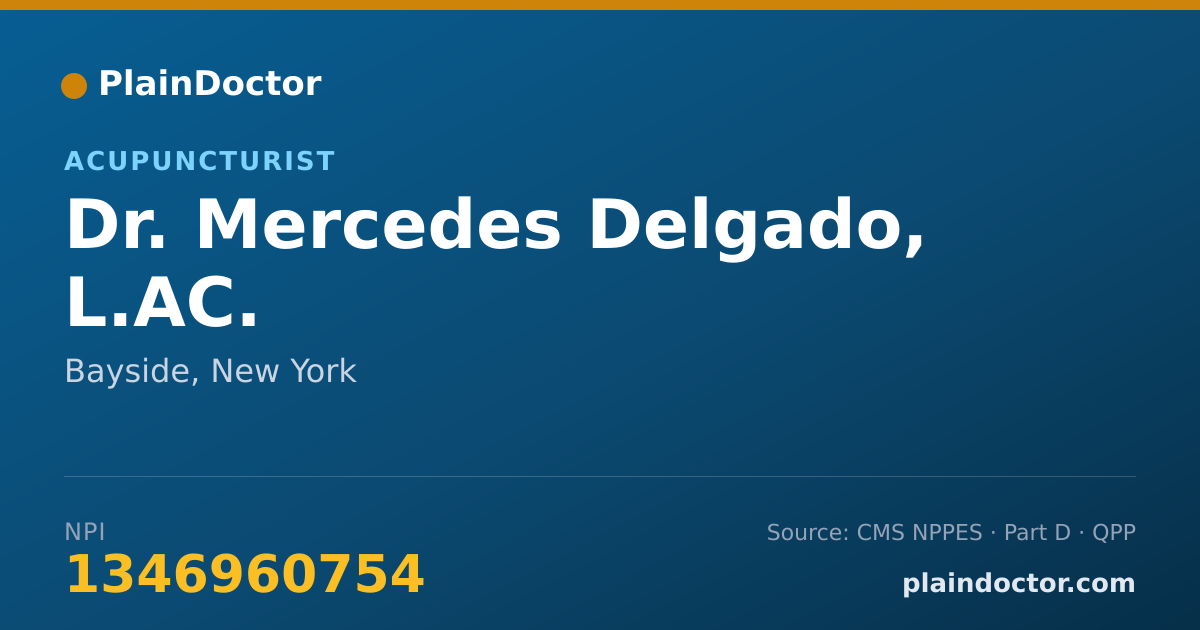 Shareable card for Mercedes Delgado, L.AC. - Acupuncturist, Bayside, NY