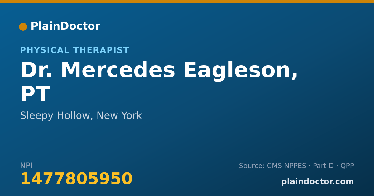 Shareable card for Mercedes Eagleson, PT - Physical Therapist, Sleepy Hollow, NY