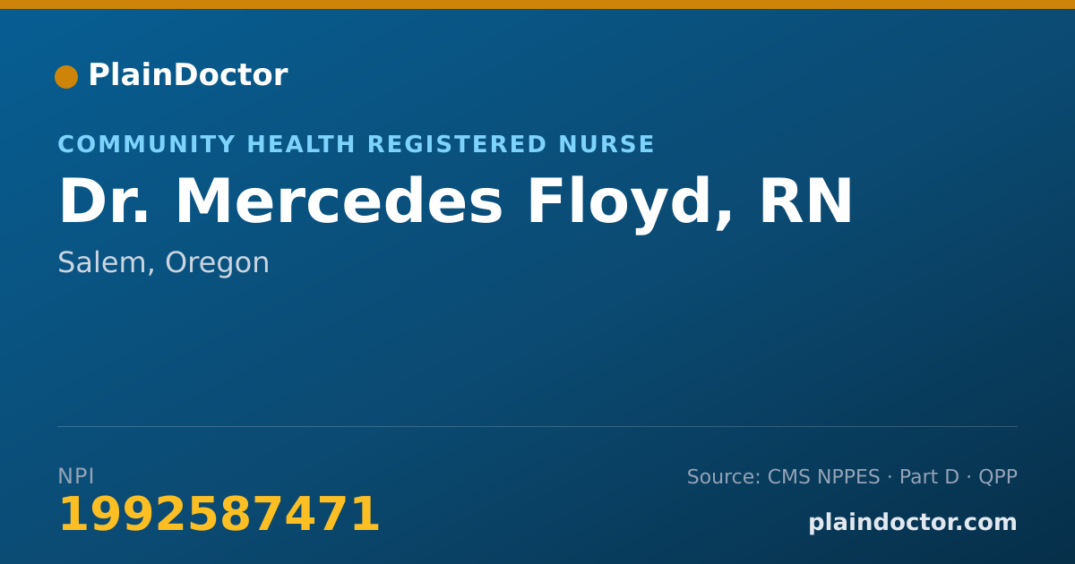 Shareable card for Mercedes Floyd, RN - Community Health Registered Nurse, Salem, OR