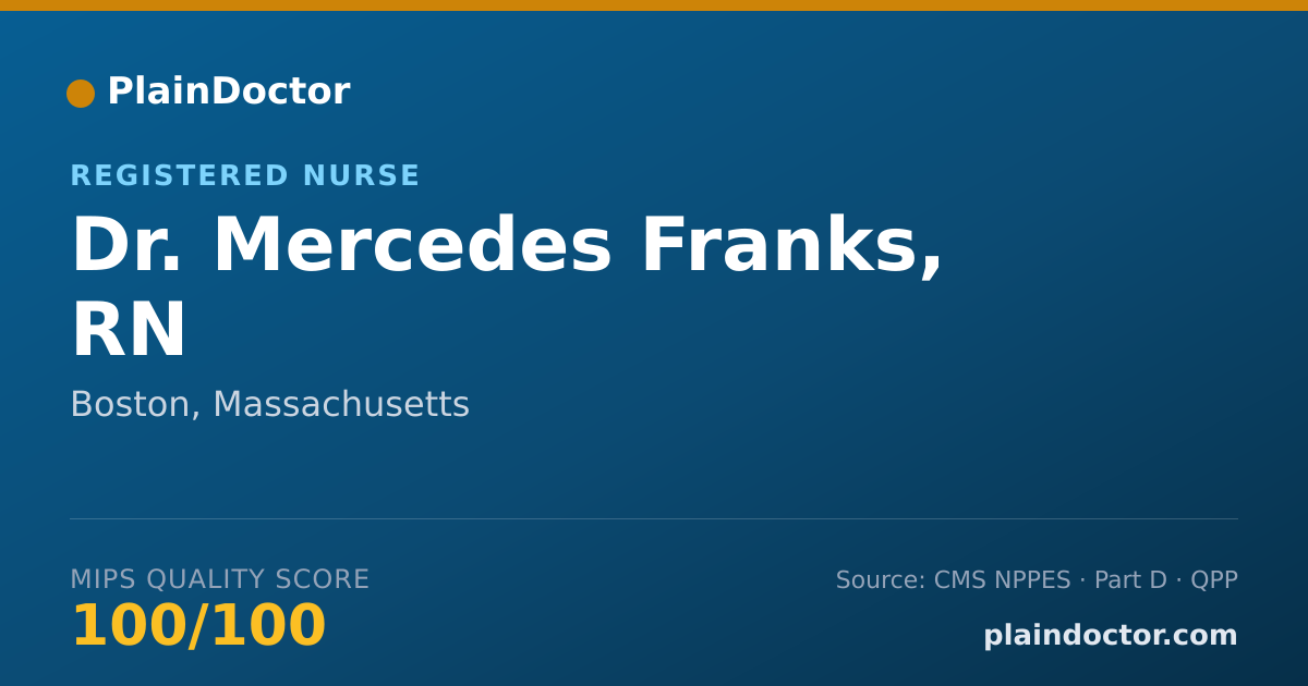 Shareable card for Mercedes Franks, RN - Registered Nurse, Boston, MA