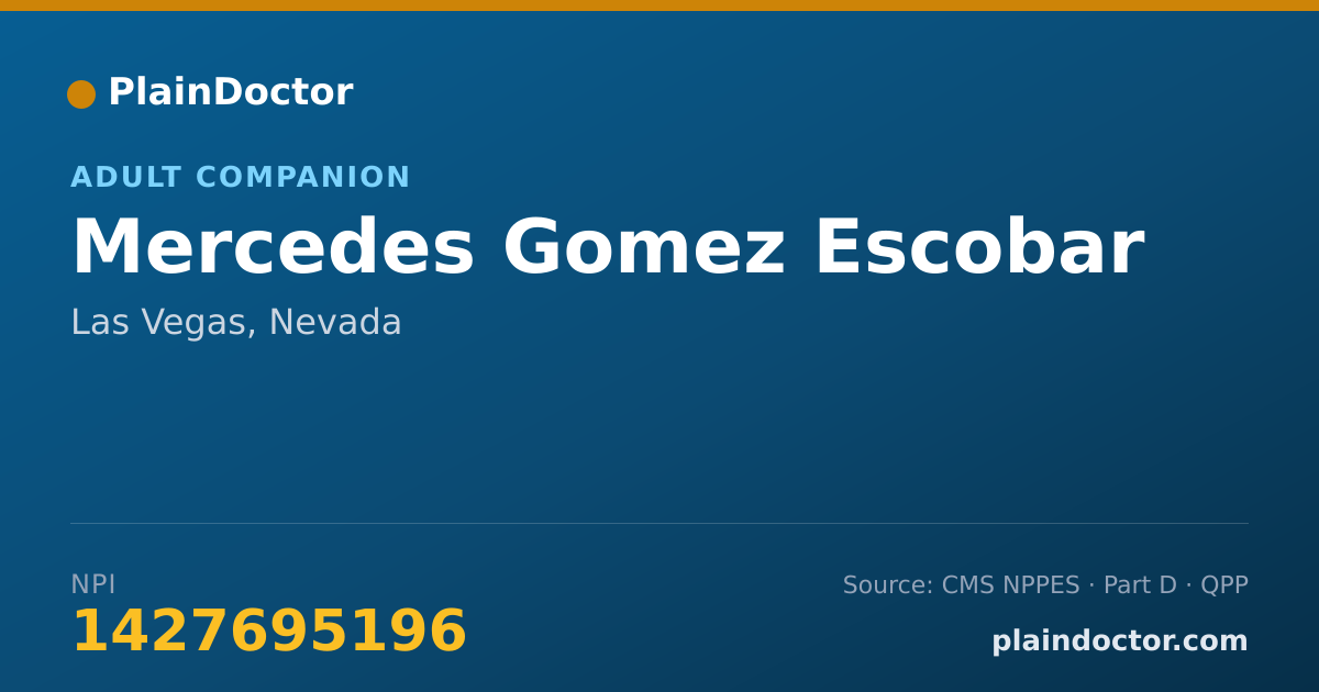 Shareable card for Mercedes Gomez Escobar - Adult Companion, Las Vegas, NV
