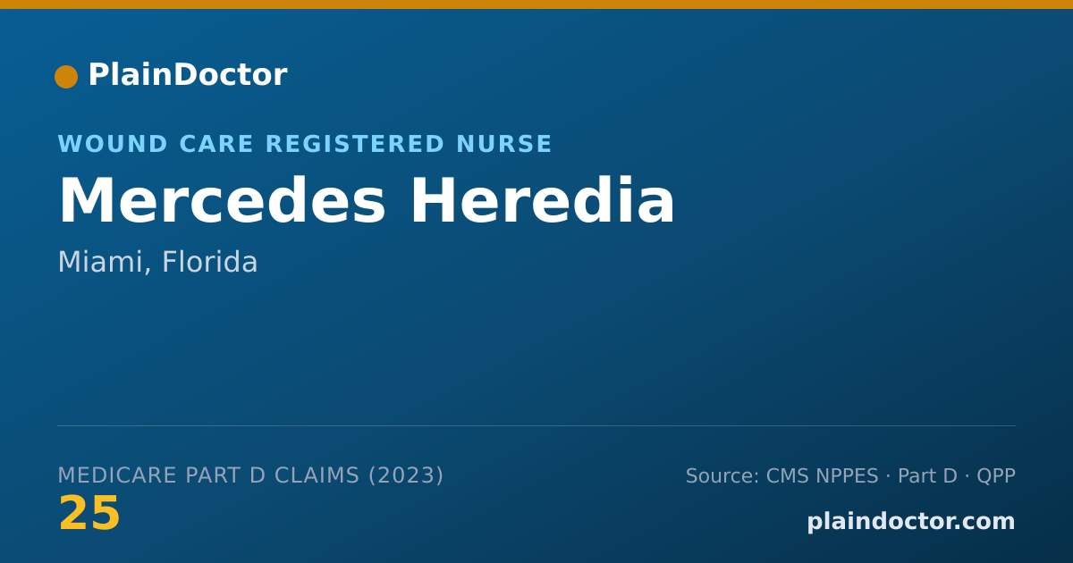 Shareable card for Mercedes Heredia - Wound Care Registered Nurse, Miami, FL