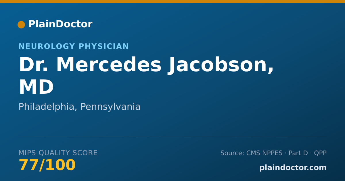 Shareable card for Mercedes Jacobson, MD - Neurology Physician, Philadelphia, PA