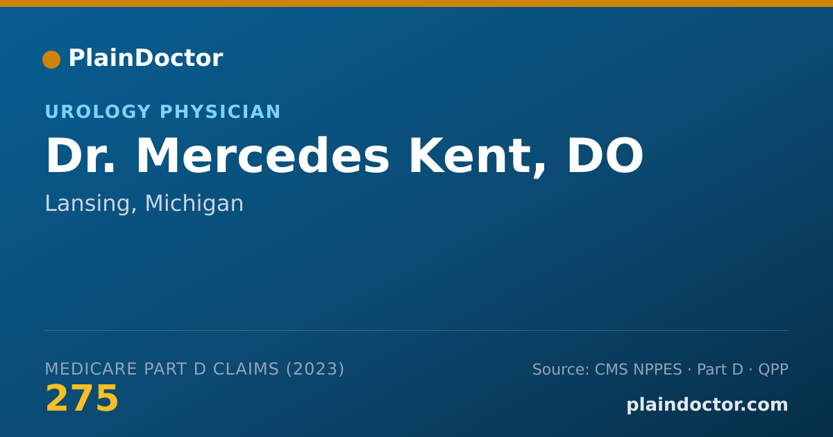 Shareable card for Mercedes Kent, DO - Urology Physician, Lansing, MI
