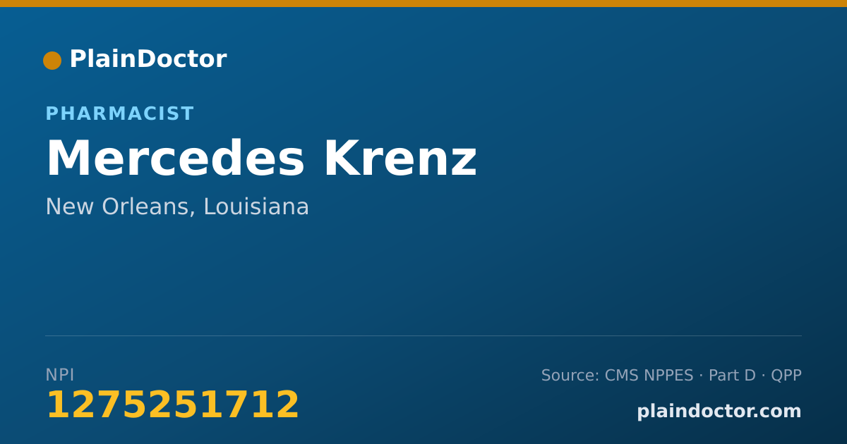 Shareable card for Mercedes Krenz - Pharmacist, New Orleans, LA