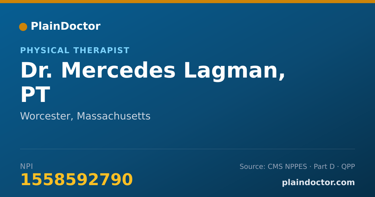 Shareable card for Mercedes Lagman, PT - Physical Therapist, Worcester, MA