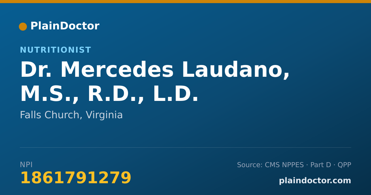 Shareable card for Mercedes Laudano, M.S., R.D., L.D. - Nutritionist, Falls Church, VA