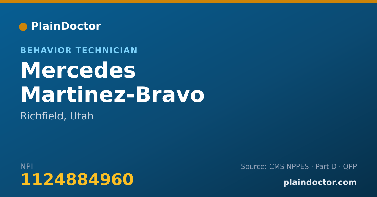 Shareable card for Mercedes Martinez-Bravo - Behavior Technician, Richfield, UT