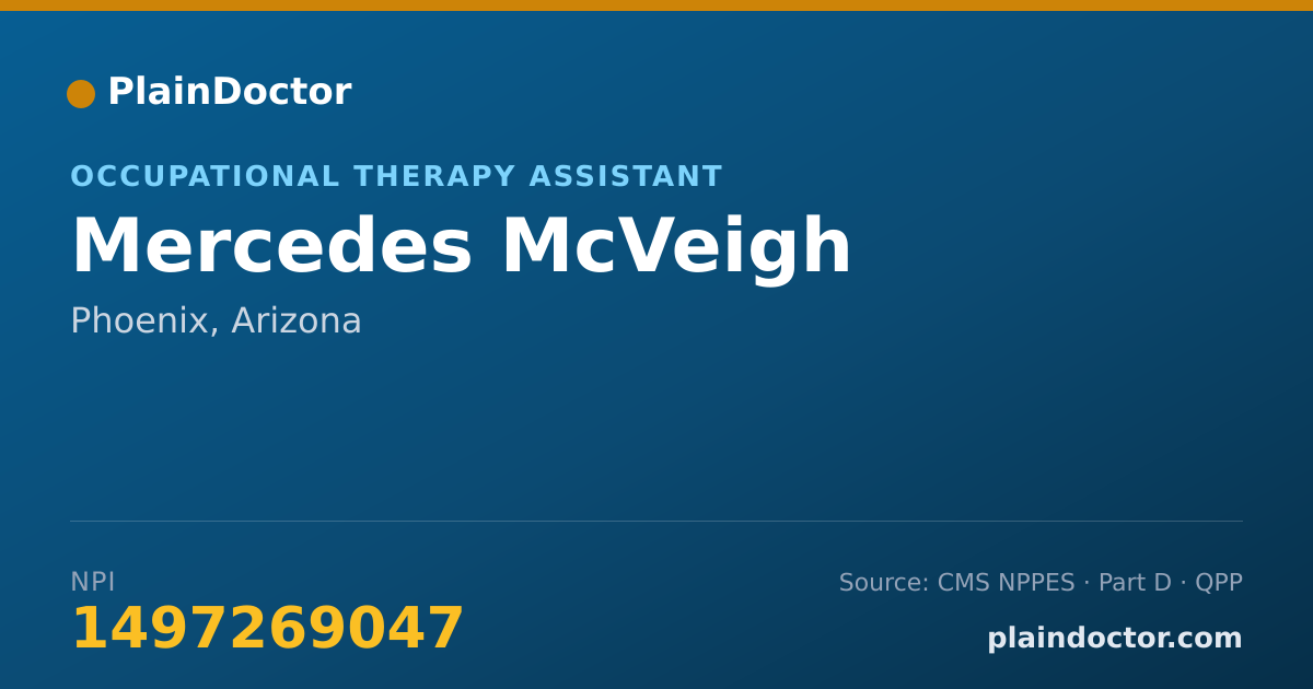 Shareable card for Mercedes McVeigh - Occupational Therapy Assistant, Phoenix, AZ