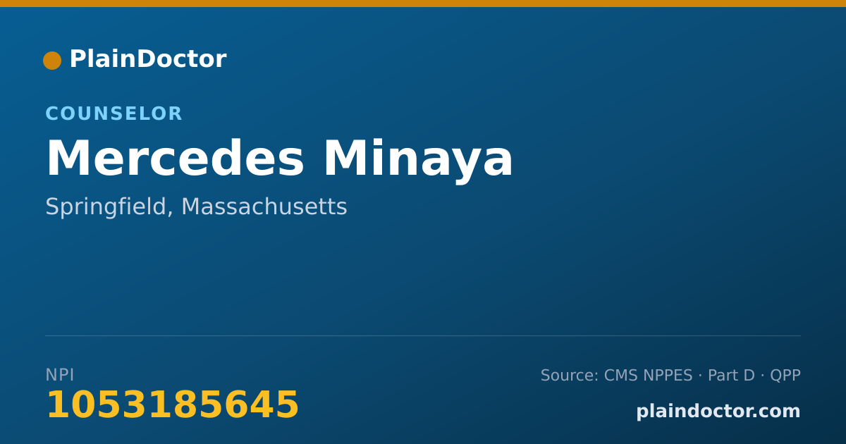 Shareable card for Mercedes Minaya - Counselor, Springfield, MA