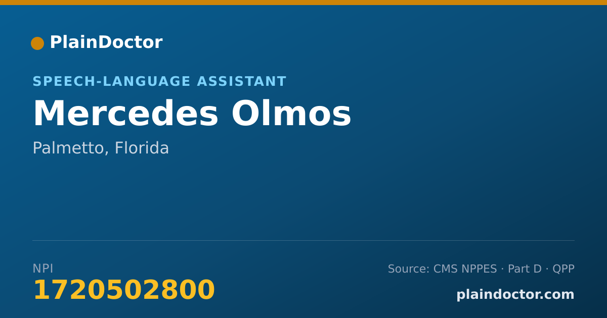 Shareable card for Mercedes Olmos - Speech-Language Assistant, Palmetto, FL