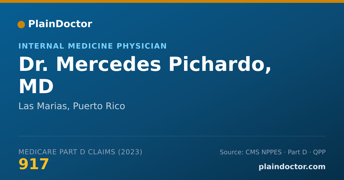 Shareable card for Mercedes Pichardo, MD - Internal Medicine Physician, Las Marias, PR