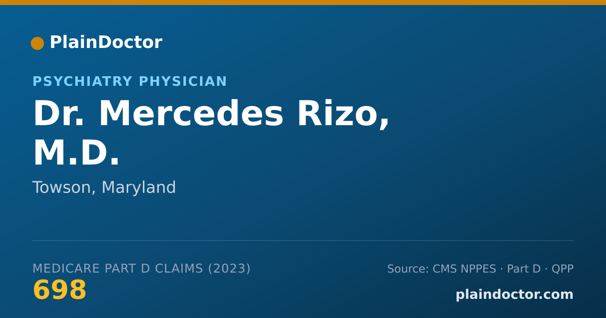 Shareable card for Mercedes Rizo, M.D. - Psychiatry Physician, Towson, MD