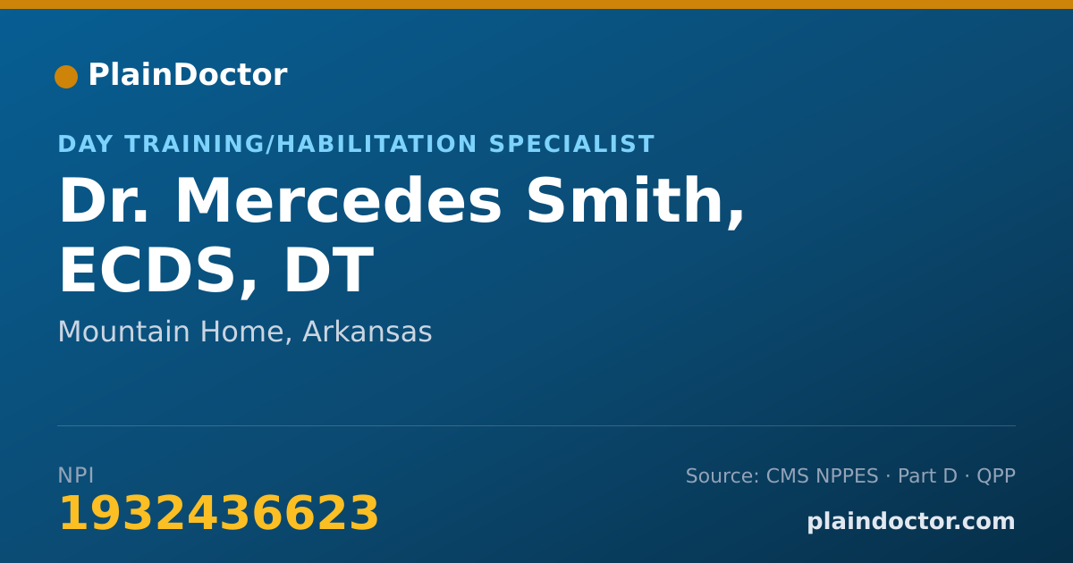 Shareable card for Mercedes Smith, ECDS, DT - Day Training/Habilitation Specialist, Mountain Home, AR