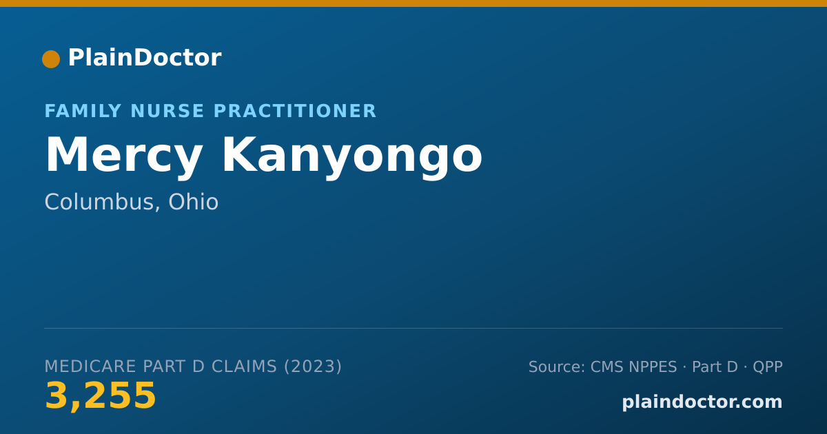 Shareable card for Mercy Kanyongo - Family Nurse Practitioner, Columbus, OH