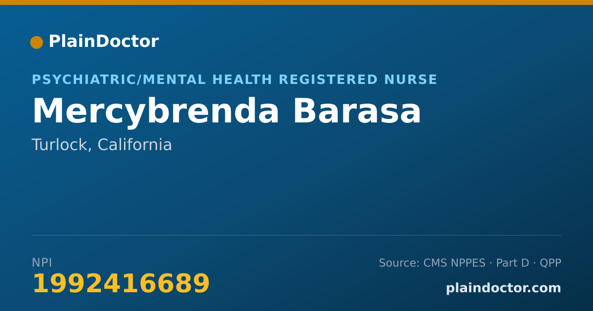 Shareable card for Mercybrenda Barasa - Psychiatric/Mental Health Registered Nurse, Turlock, CA