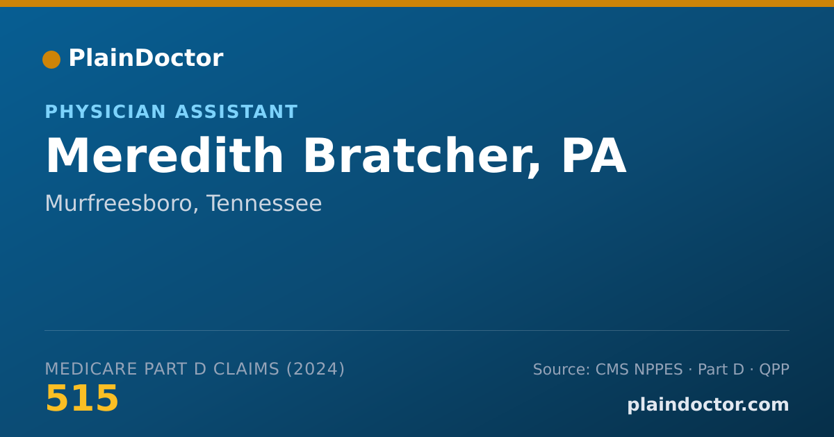 Shareable card for Meredith Bratcher, PA - Physician Assistant, Murfreesboro, TN