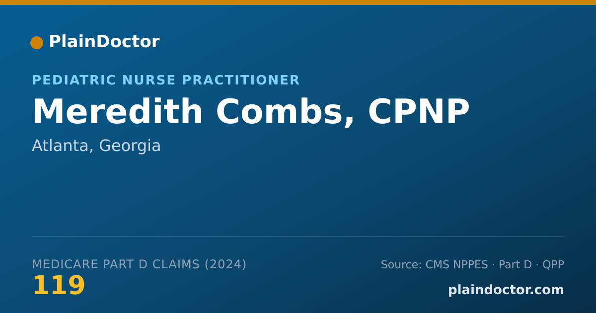 Shareable card for Meredith Combs, CPNP - Pediatric Nurse Practitioner, Atlanta, GA