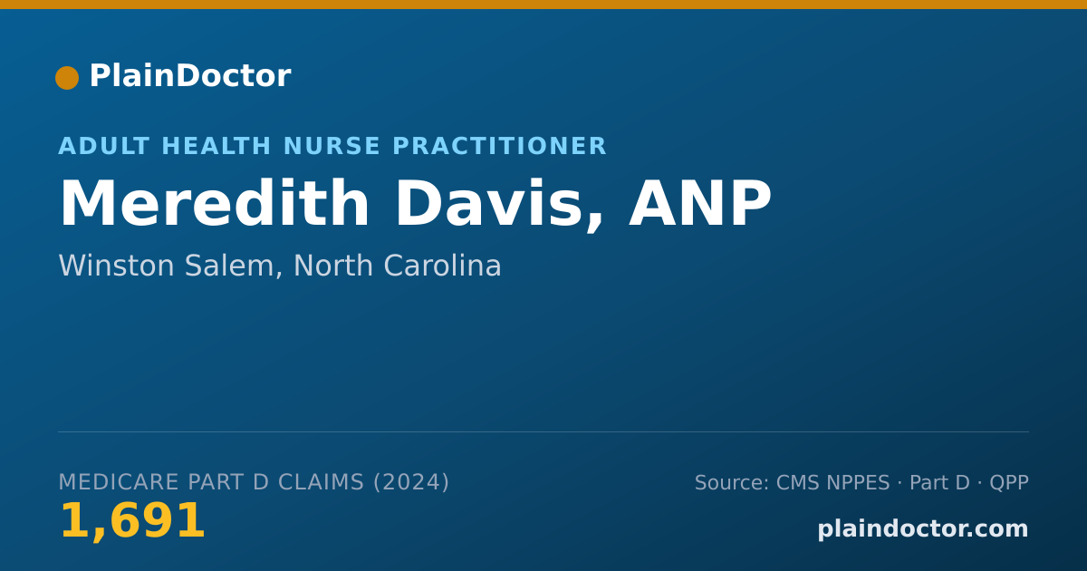Shareable card for Meredith Davis, ANP - Adult Health Nurse Practitioner, Winston Salem, NC
