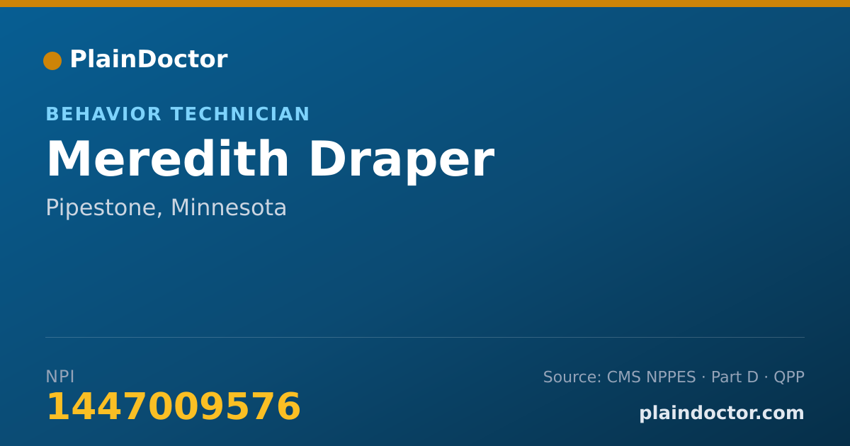 Shareable card for Meredith Draper - Behavior Technician, Pipestone, MN