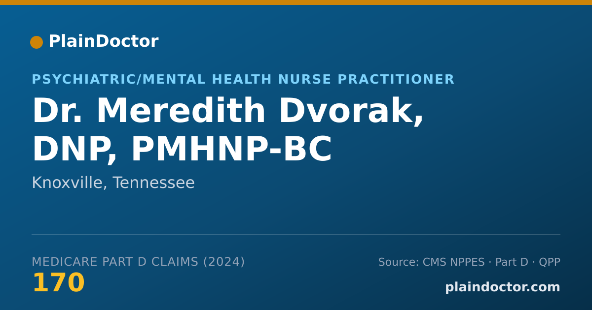 Shareable card for Meredith Dvorak, DNP, PMHNP-BC - Psychiatric/Mental Health Nurse Practitioner, Knoxville, TN