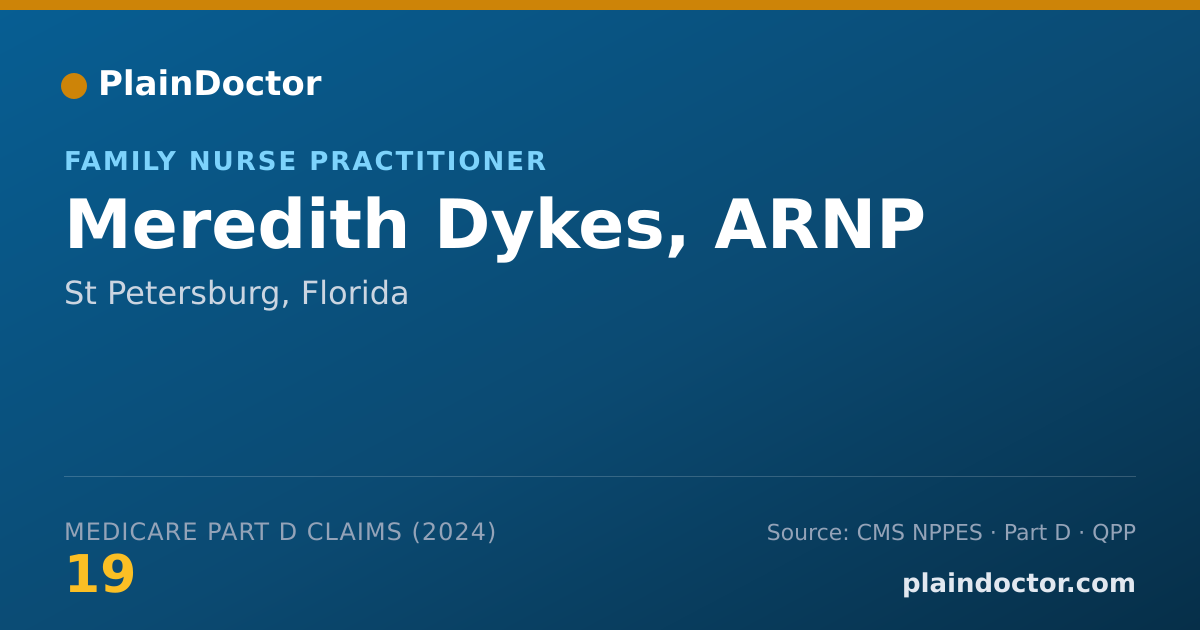 Shareable card for Meredith Dykes, ARNP - Family Nurse Practitioner, St Petersburg, FL