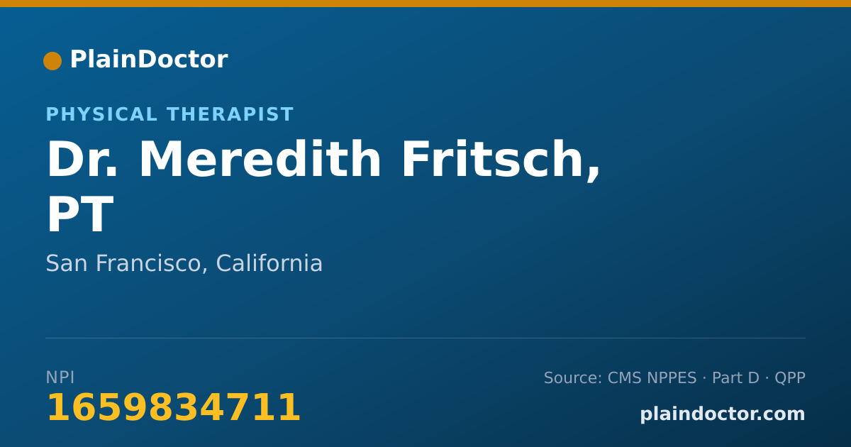Shareable card for Meredith Fritsch, PT - Physical Therapist, San Francisco, CA