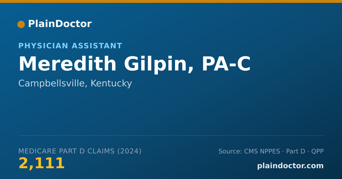 Shareable card for Meredith Gilpin, PA-C - Physician Assistant, Campbellsville, KY