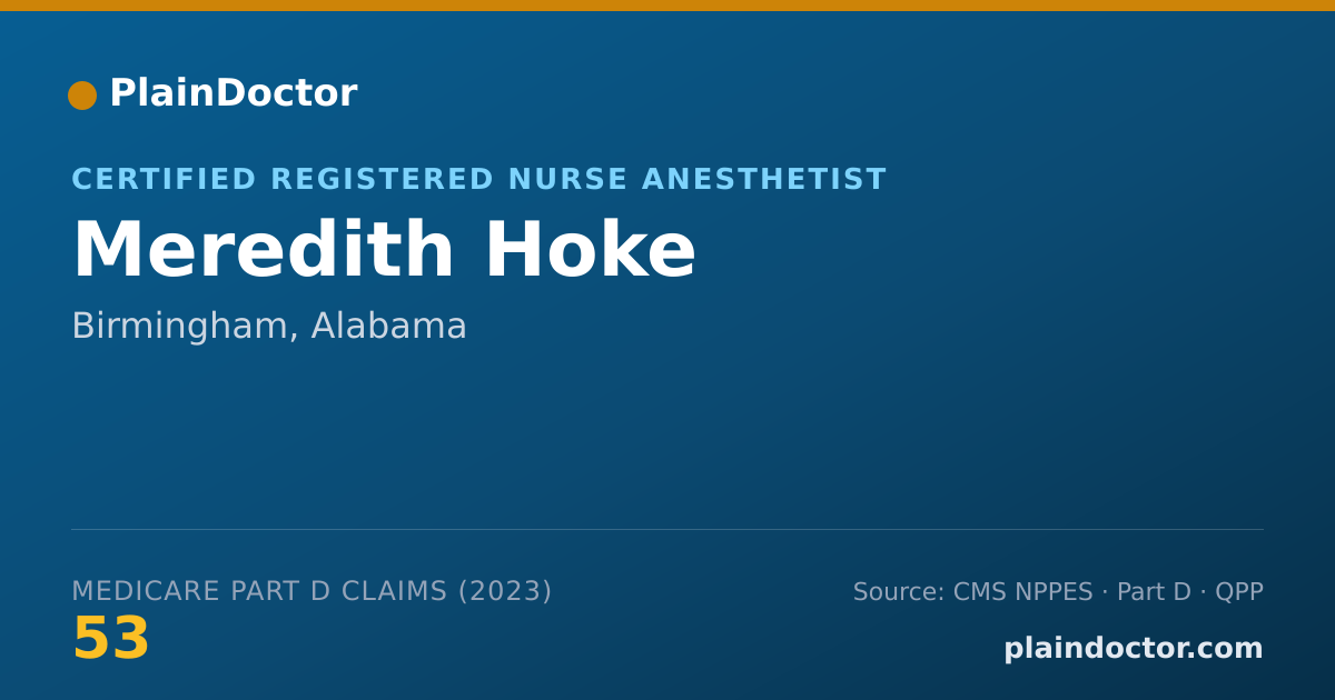 Shareable card for Meredith Hoke - Certified Registered Nurse Anesthetist, Birmingham, AL