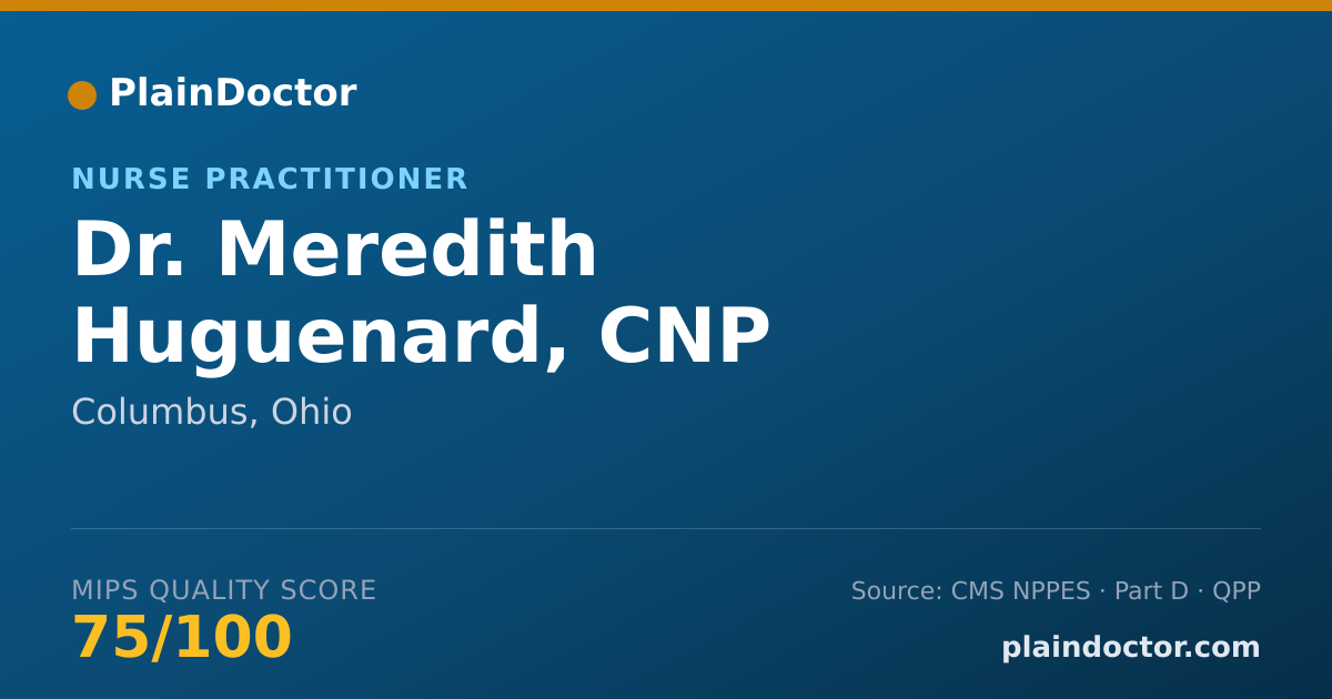Shareable card for Meredith Huguenard, CNP - Nurse Practitioner, Columbus, OH