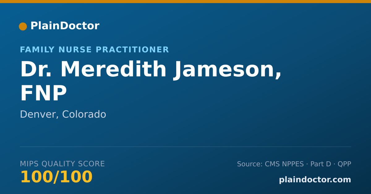 Shareable card for Meredith Jameson, FNP - Family Nurse Practitioner, Denver, CO