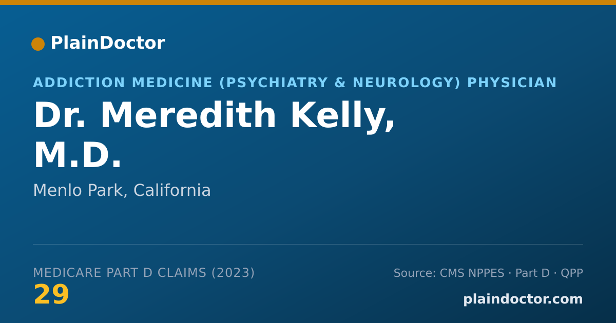 Shareable card for Meredith Kelly, M.D. - Addiction Medicine (Psychiatry & Neurology) Physician, Menlo Park, CA