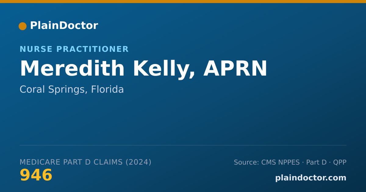 Shareable card for Meredith Kelly, APRN - Nurse Practitioner, Coral Springs, FL
