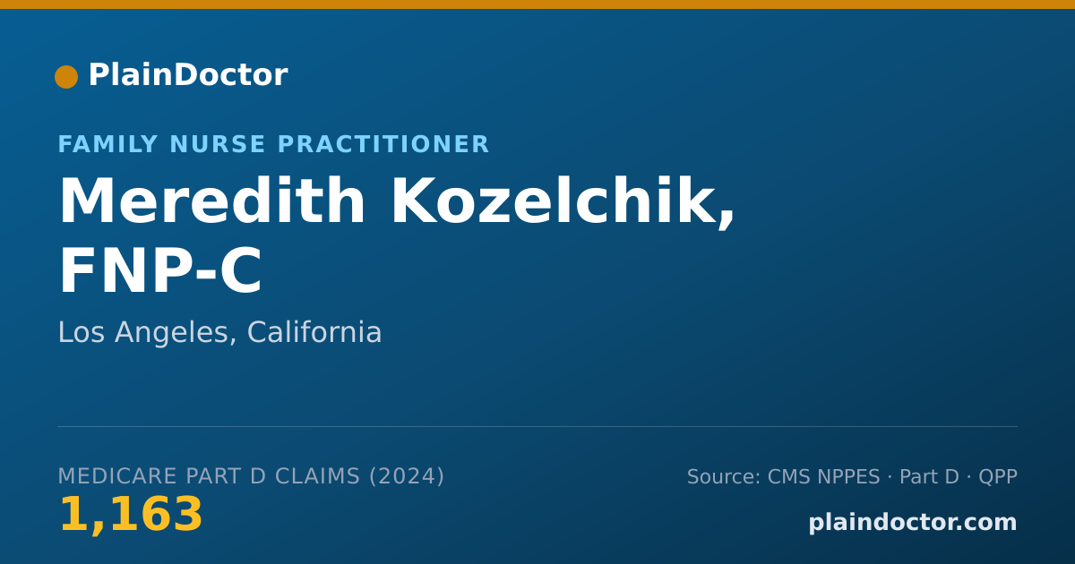 Shareable card for Meredith Kozelchik, FNP-C - Family Nurse Practitioner, Los Angeles, CA