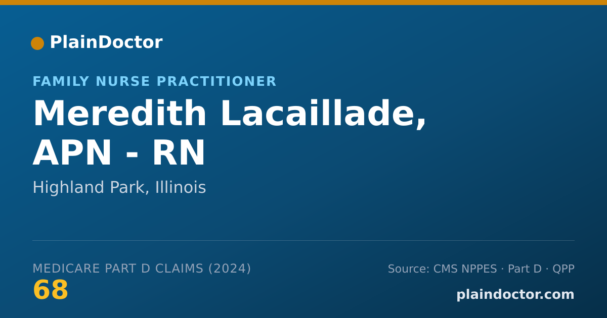 Shareable card for Meredith Lacaillade, APN - RN - Family Nurse Practitioner, Highland Park, IL
