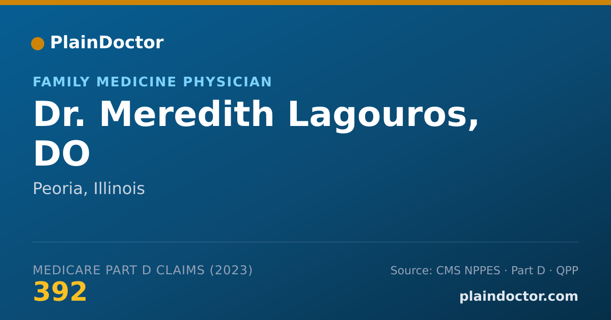 Shareable card for Meredith Lagouros, DO - Family Medicine Physician, Peoria, IL