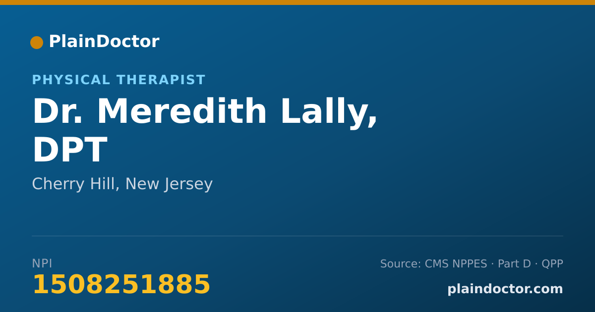 Shareable card for Meredith Lally, DPT - Physical Therapist, Cherry Hill, NJ