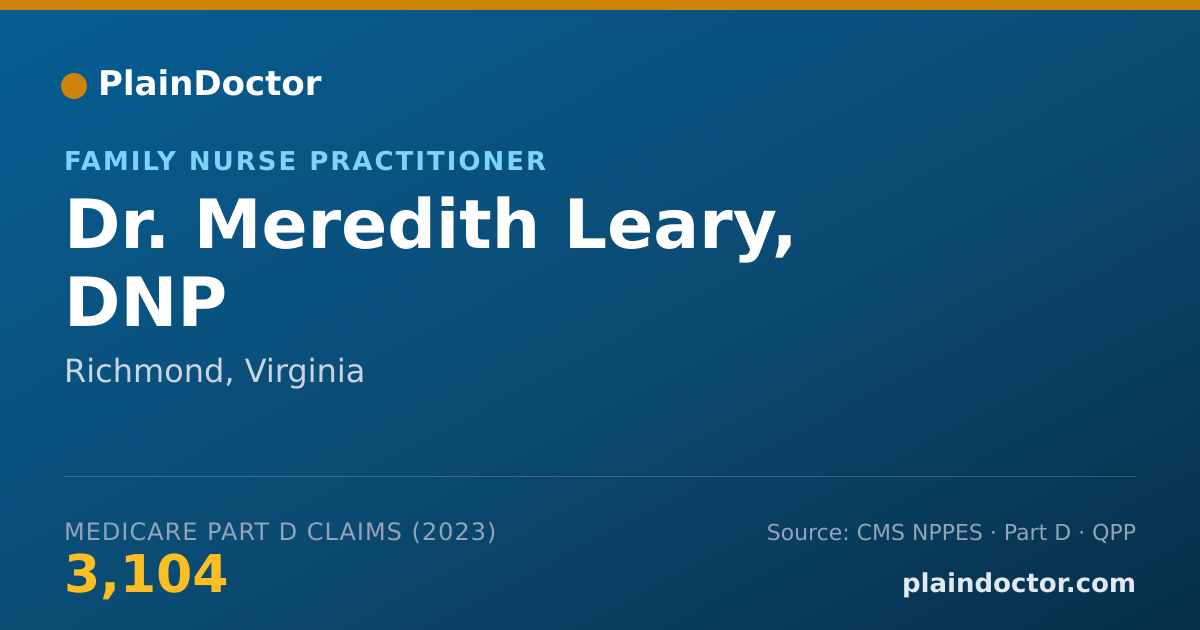 Shareable card for Meredith Leary, DNP - Family Nurse Practitioner, Richmond, VA
