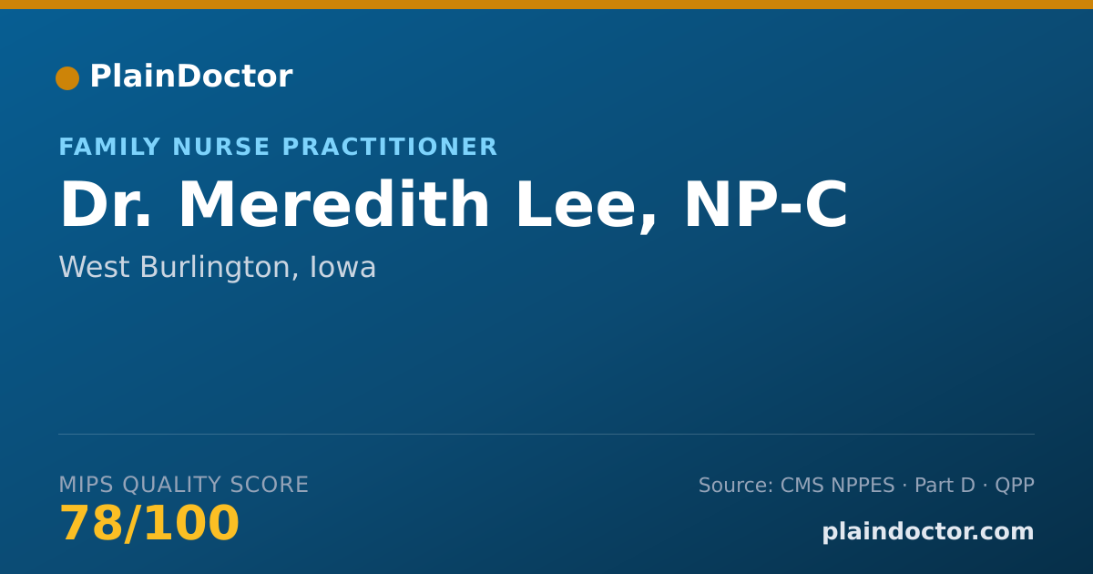 Shareable card for Meredith Lee, NP-C - Family Nurse Practitioner, West Burlington, IA