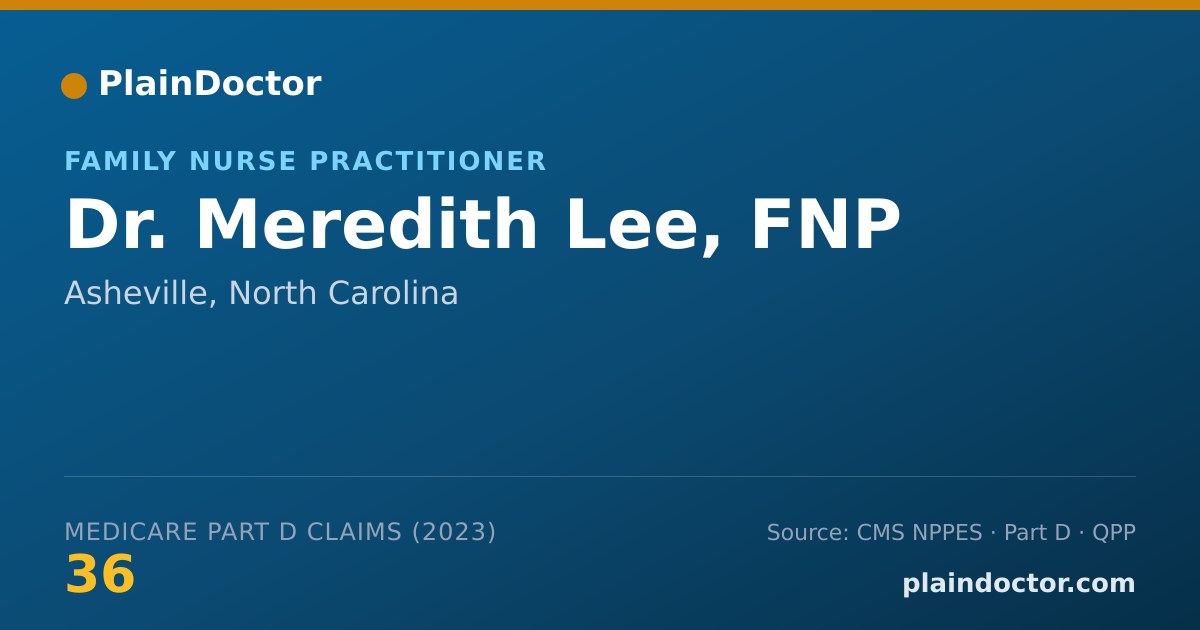 Shareable card for Meredith Lee, FNP - Family Nurse Practitioner, Asheville, NC