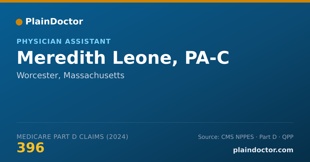 Shareable card for Meredith Leone, PA-C - Physician Assistant, Worcester, MA