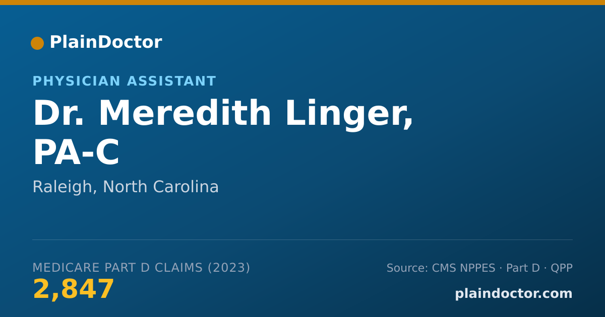 Shareable card for Meredith Linger, PA-C - Physician Assistant, Raleigh, NC