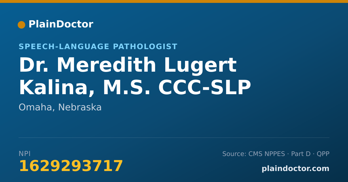 Shareable card for Meredith Lugert Kalina, M.S. CCC-SLP - Speech-Language Pathologist, Omaha, NE