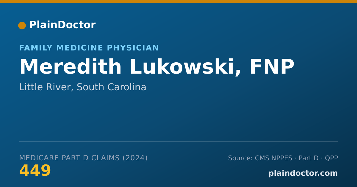 Shareable card for Meredith Lukowski, FNP - Family Medicine Physician, Little River, SC