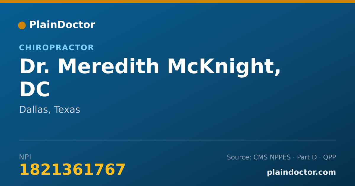 Shareable card for Meredith McKnight, DC - Chiropractor, Dallas, TX