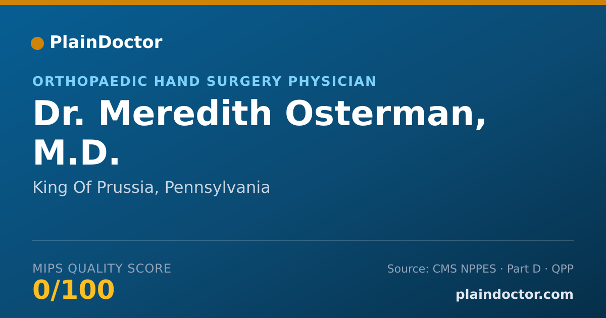 Shareable card for Meredith Osterman, M.D. - Orthopaedic Surgery Physician, King Of Prussia, PA