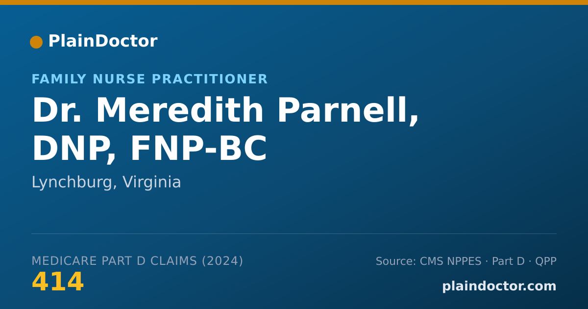 Shareable card for Meredith Parnell, DNP, FNP-BC - Family Nurse Practitioner, Lynchburg, VA