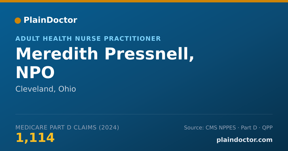 Shareable card for Meredith Pressnell, NPO - Adult Health Nurse Practitioner, Cleveland, OH