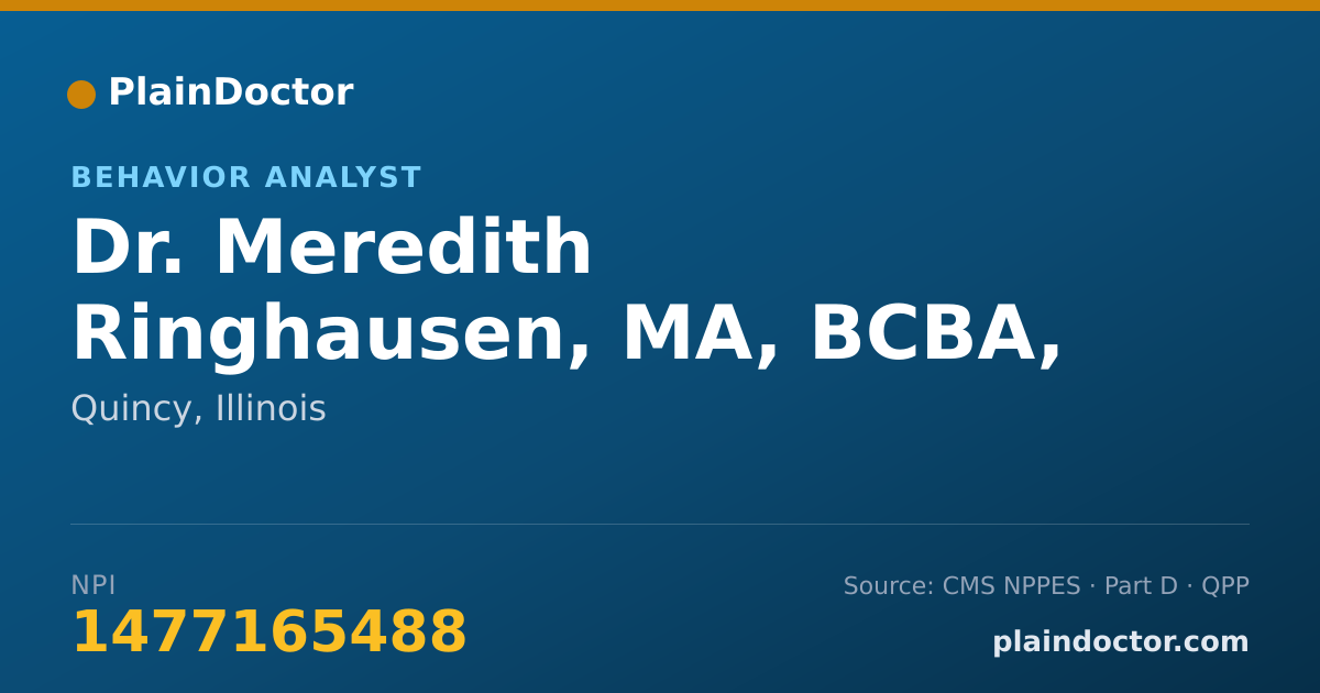 Shareable card for Meredith Ringhausen, MA, BCBA, LBA - Behavior Analyst, Quincy, IL
